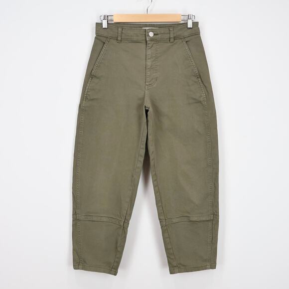 Everlane The Utility Barrel Pant High Rise Tapered Leg In Dark Moss Size 6 - Picture 1 of 9